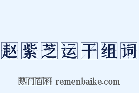 赵紫芝运干组词是什么意思的图片